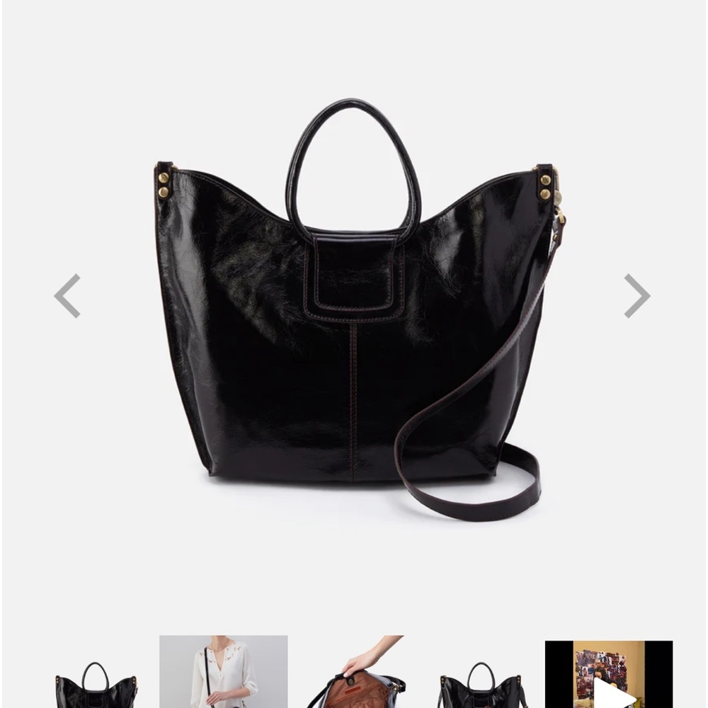 Hobo Sheila Tote with Crossbody Strap Black EUC